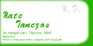 mate tanczos business card