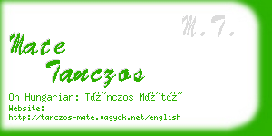 mate tanczos business card
